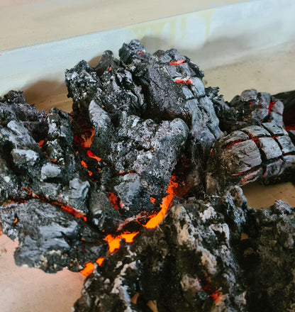 foam faux burnt charcoal logs and charcoal pieces how to