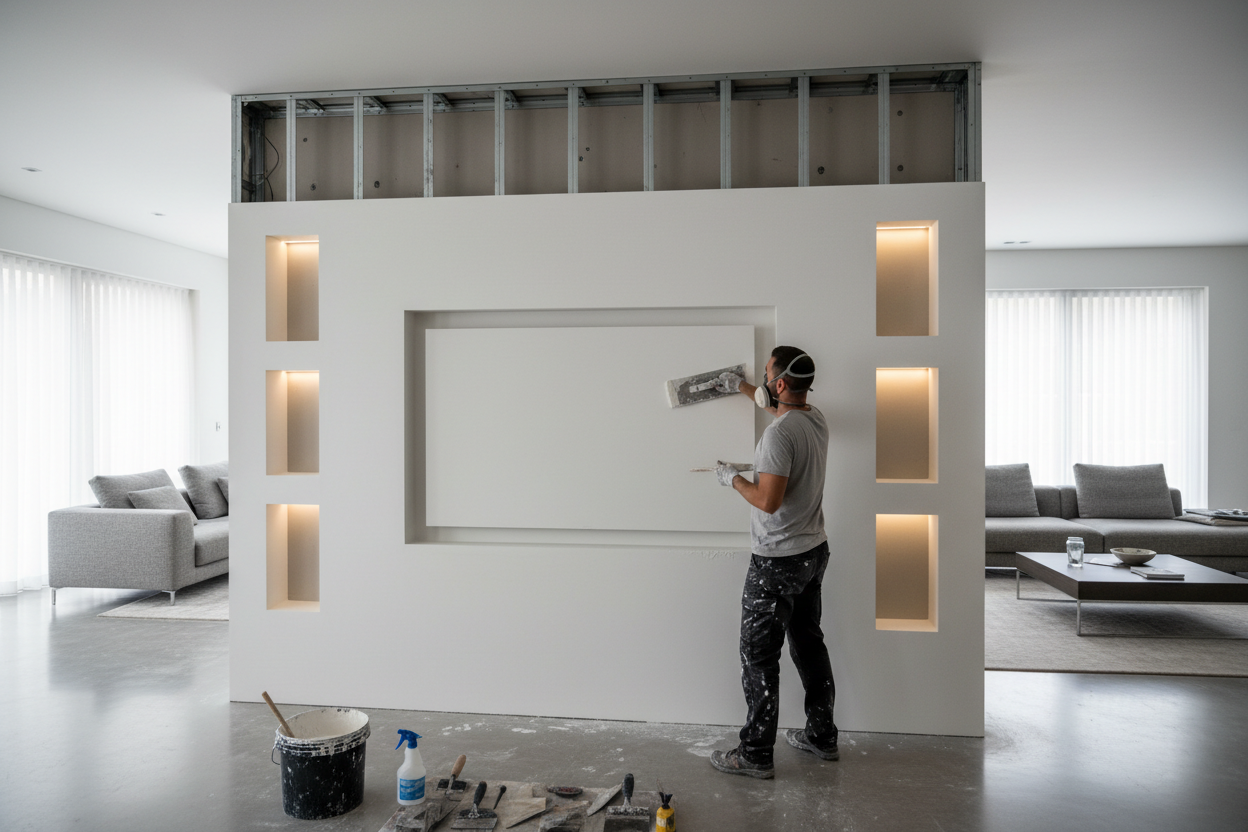 MEDIA WALL PLASTERING HOW TO.